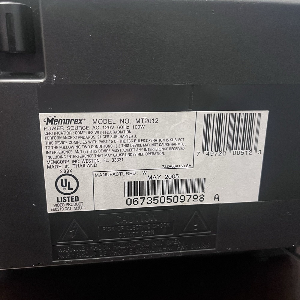 Memorex MT2012 Vintage CRT TV 20 Inch MTS Stereo Front - Rear Av & S-Video Read - Picture 9 of 12